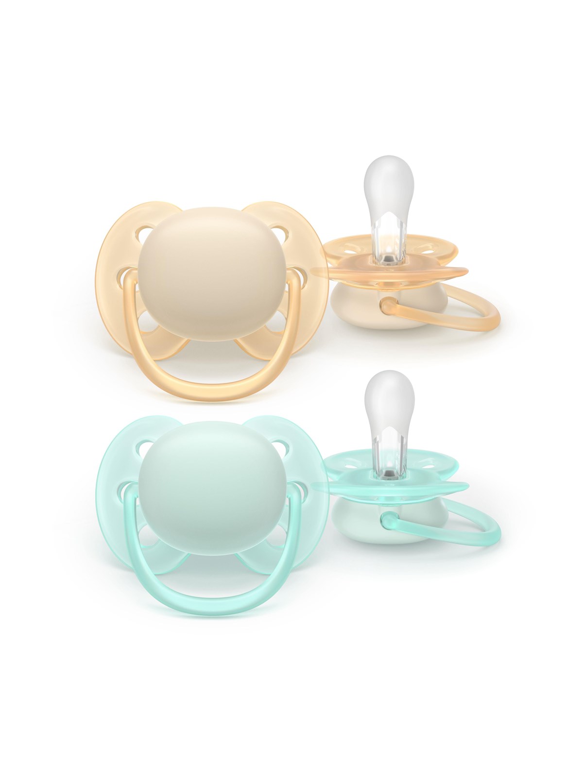 Philips Avent Pacifier ultra soft 2 pack 0-6 mdr. gul/blå