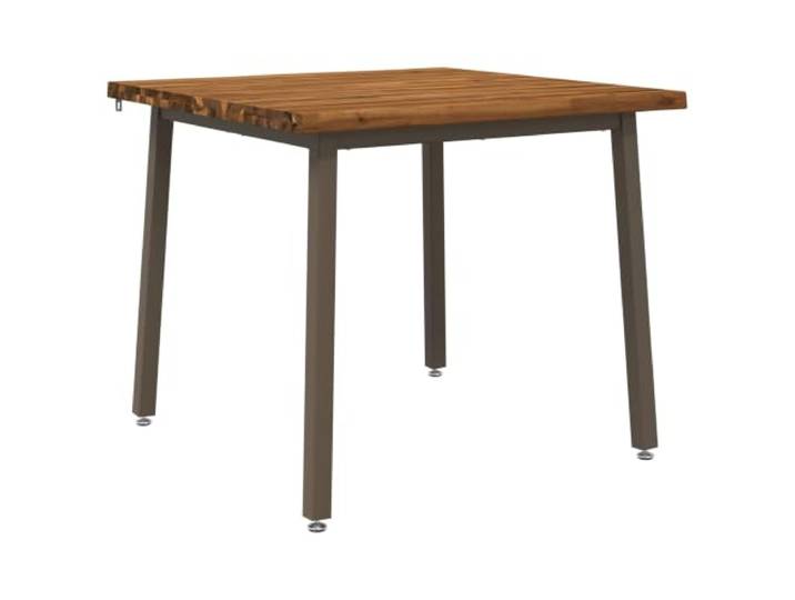 Tmriohed Esstisch 90x90x75 cm Massivholz Akazie Quadratisch Braun Stabiler Küchentisch mit Baumkante für das Wohnzimmer, verstellbare Füße gleichen Bodenunebenheiten aus.