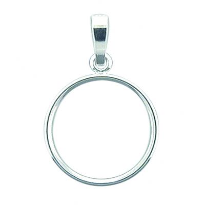Kettenanhänger ADELIA´S "Münzfassung 925 Silber", silber, Schmuckanhänger, Damen, Silber 925 (Sterlingsilber), Kettenanhänger, Silberanhänger