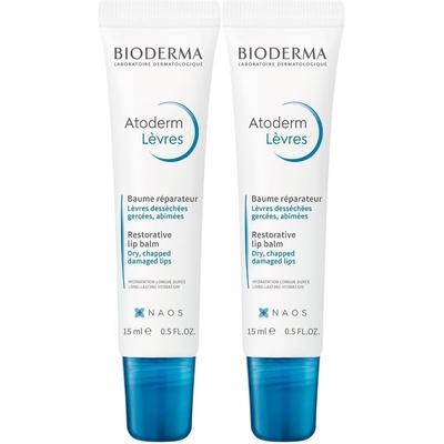Bioderma Atoderm Levres Baume Lippen-Pflegebalsam 2x 2x15 ml Lippenschutz