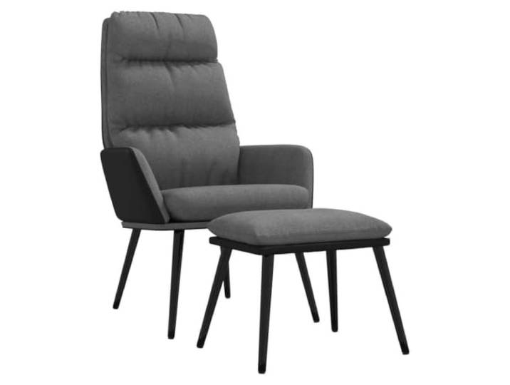 KDVXBCQJH Relaxsessel mit Hocker Hellgrau Stoff Metall 2er-Set Ergonomischer Fernsehsessel für Wohnzimmer und Schlafzimmer, inklusive Fußhocker mit weicher Schaumstoff-Polsterung.