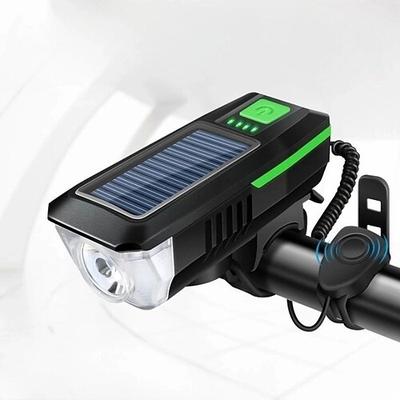 wiederaufladbare Solar-Fahrradlichter, ultrahelle Fahrradlichter für die Nacht, Scheinwerfer und Rücklicht mit elektrischer Klingel, einfach zu installierende, wasserdichte LED-Fahrradlichter für