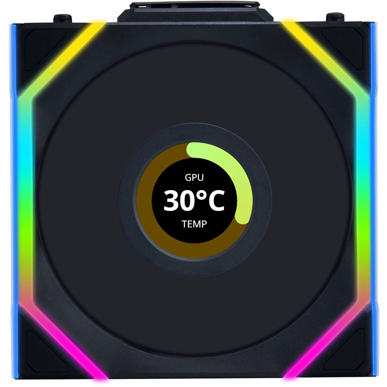 120x124,5x28mm Lian Li UNI FAN SL Wireless LCD Lüfter, ARGB, PWM - schwarz