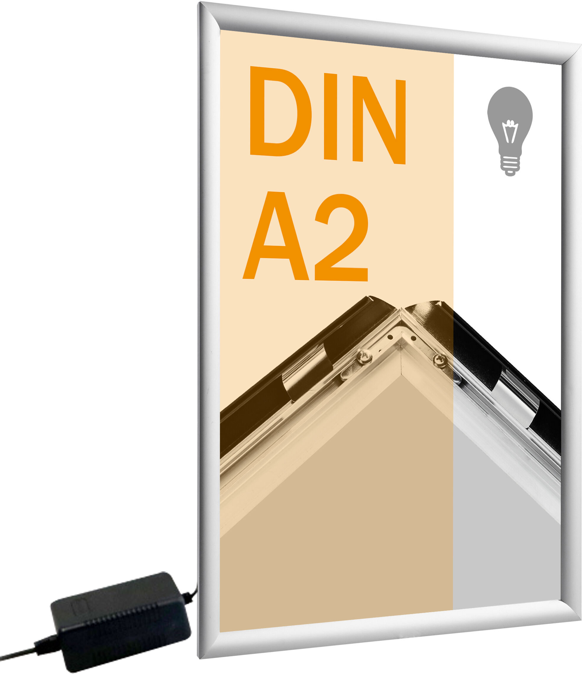 SPRINTIS Cadre clic-clac, aluminium, A2, LED argent