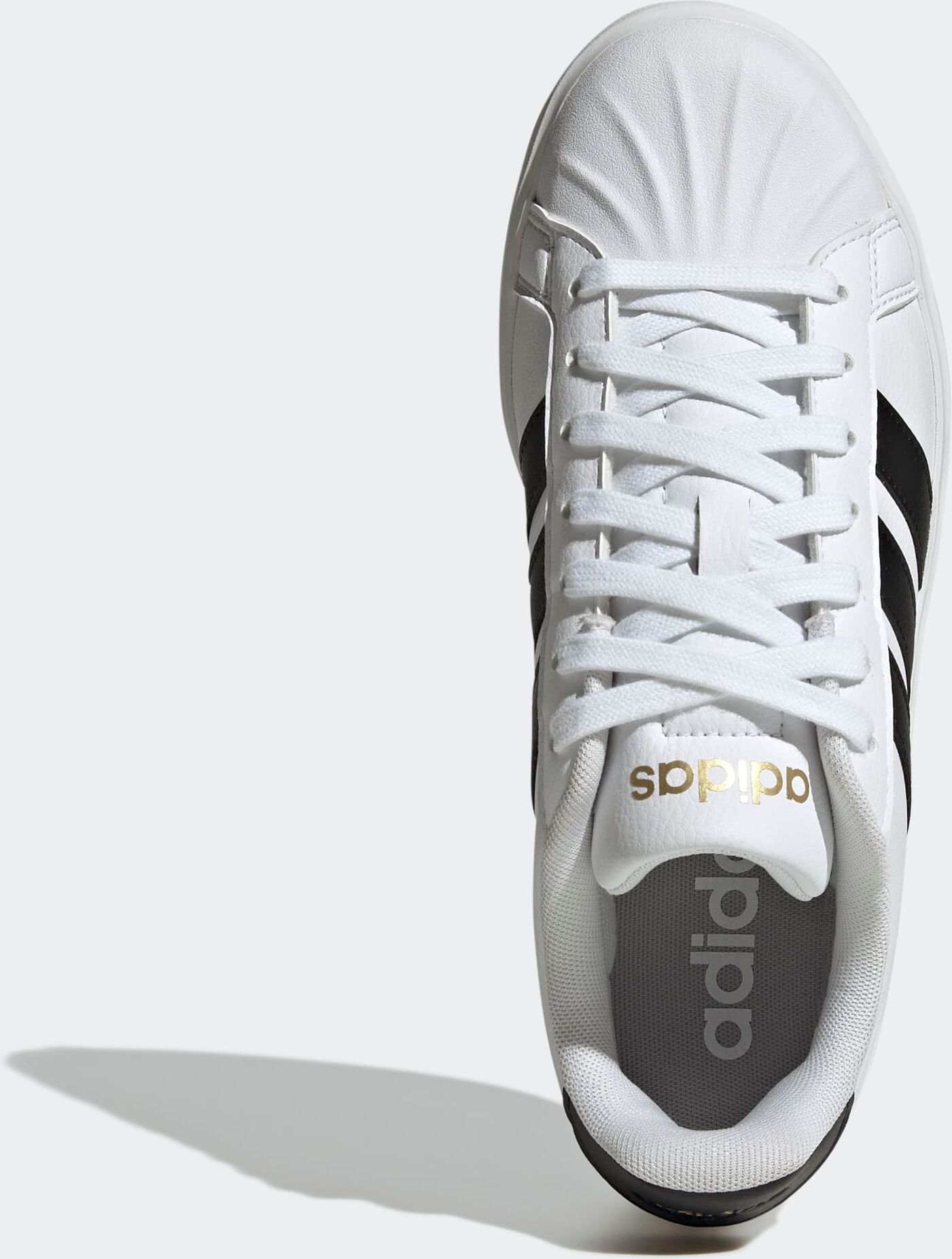 Sneaker ADIDAS SPORTSWEAR "STREETTALK", Damen, Gr. 40,5, cloud weiß, core schwarz, gold metallic, Synthetik, Schuhe Sneaker, inspiriert vom Design des adidas Superstar