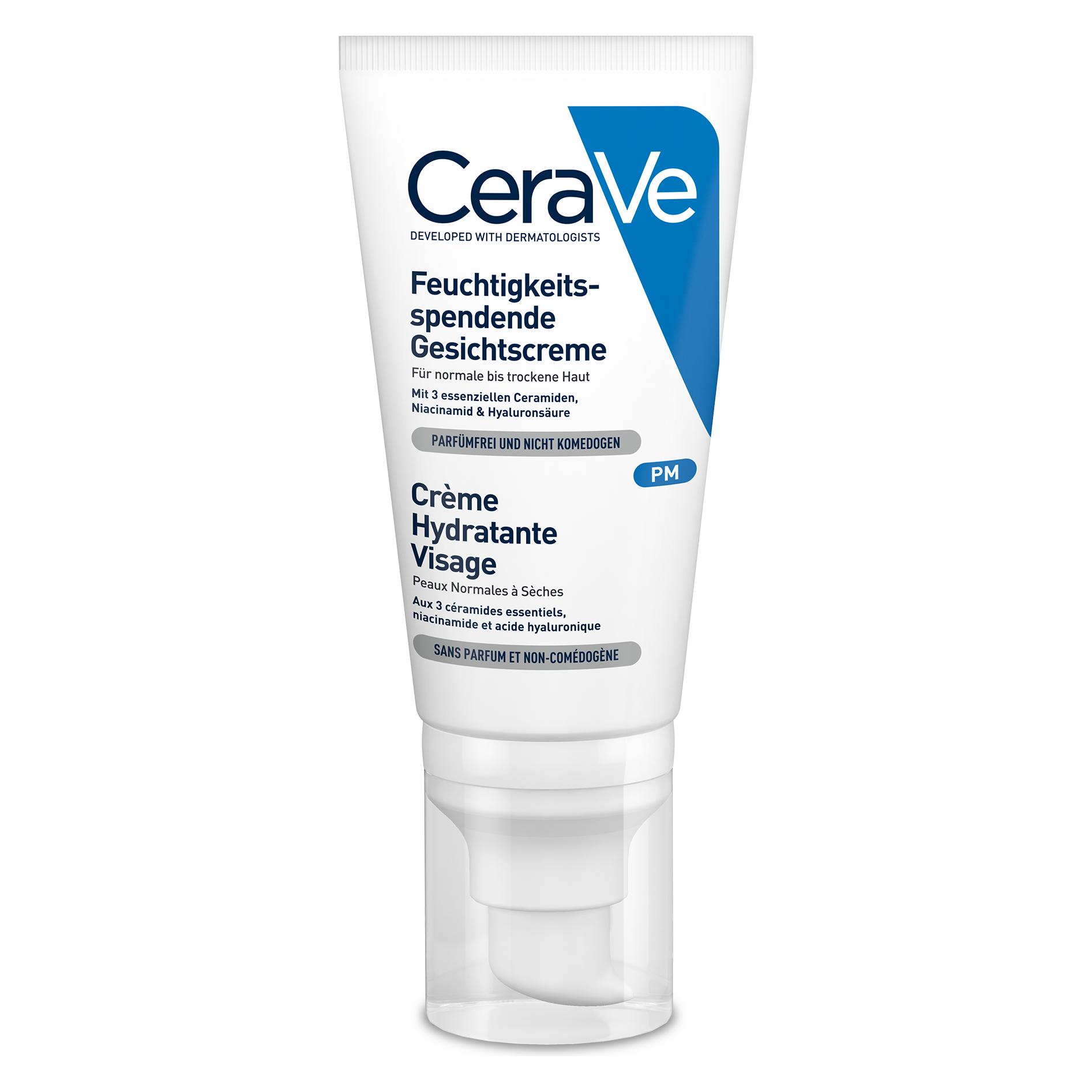 CeraVe Feuchtigkeitsspendende Gesichtscreme (52 ml, 24h Creme) (044060)