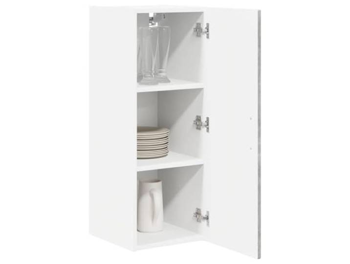 KTHLBRH Wandschrank für die Küche, 2 Stück, Zementgrau, 30 x 31 x 80 cm Mehrschichtiges Holz, 6 Einlegeböden, 4 Türen, Wandmontage, leicht zu reinigen