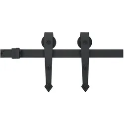vidaXL Schiebetürbeschlag-Set 183 cm Stahl Schwarz
