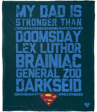 DC Comics DC Superman Strongest Dad Silk Touch Throw Blanket