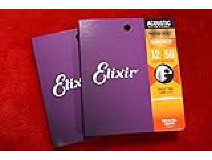 Elixir Extra revêtu 16077 12–56 Bronze phosphoreux Cordes pour guitare acoustique Light Medium (lot de 2)