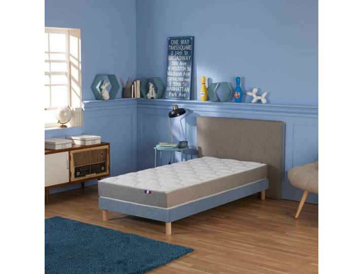 Matelas mousse ferme reversible sommier 90x190 sommier bleu