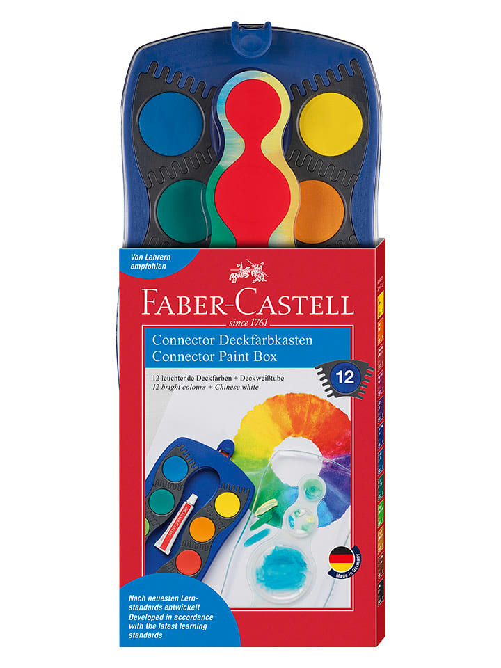 Faber-Castell Deckfarbkasten "Connector" in Blau - 12 Farben - onesize