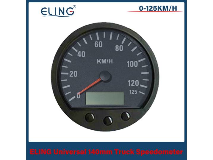 Compteur de vitesse universel ELING populaire pour camion, diamètre 140 mm, 0-125 km/h, odomètre 0-999999,9 avec rétroéclairage 9-36 V
