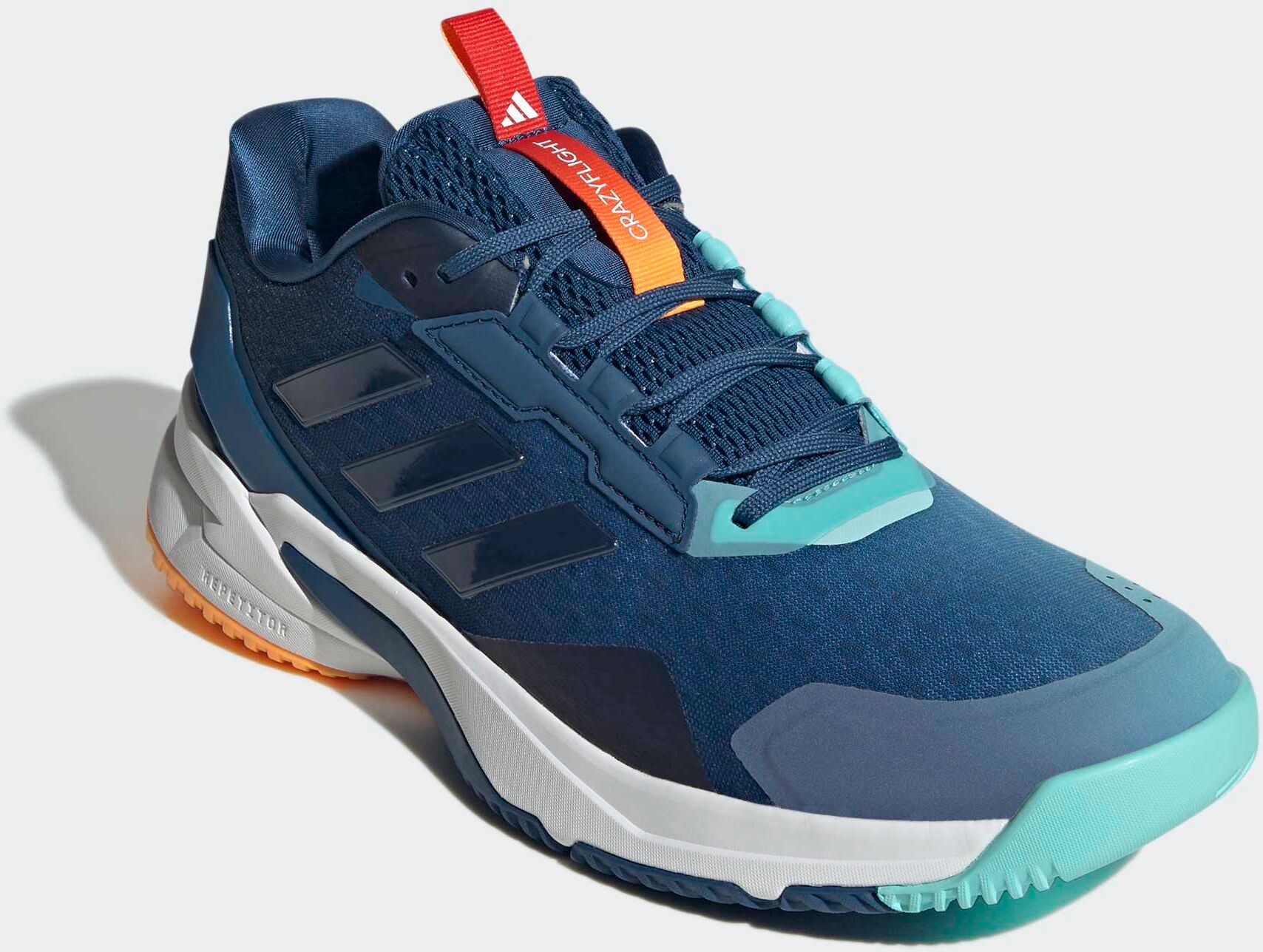 Handballschuh ADIDAS PERFORMANCE "CRAZYFLIGHT 6", Herren, Gr. 45, dusky petrol, dusky petrol, flash aqua, Synthetik, Textil, Schuhe Handballschuh, besonders geeignet für Handball und Volleyball dusky petrol, dusky petrol, flash aqua 45