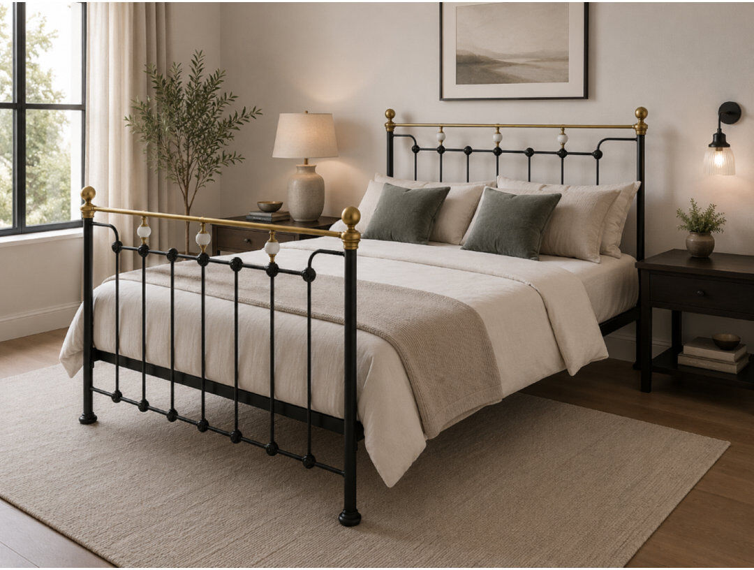 Brambly Cottage Macungie Open-Frame Bed Black Double (4'6)
