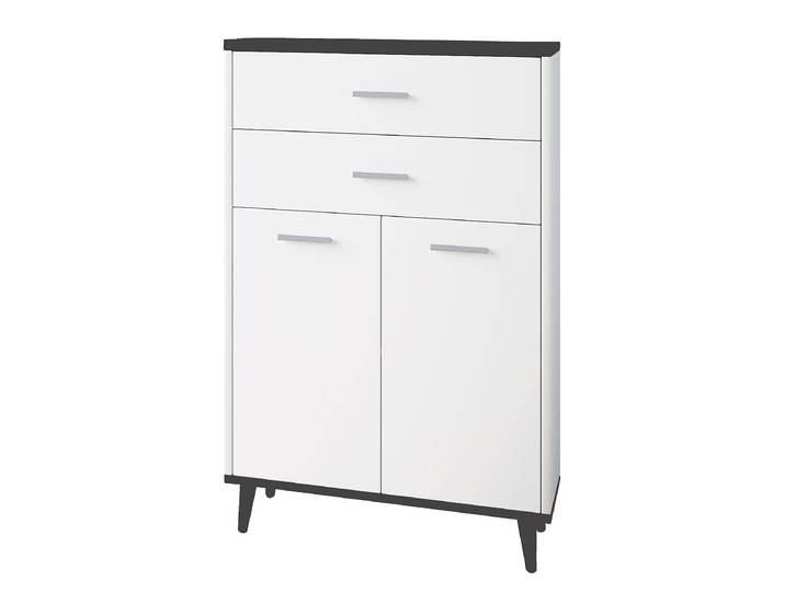 Commode Lindas 60cm Blanc/Blanc/Anthracite