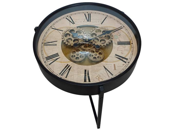 Globo Couchtisch rund Glas / Metall, Schwarz, Metall, Glas, Flachrohr, 57 cm, Wohnzimmer, Wohnzimmertische, Couchtische, Couchtische rund