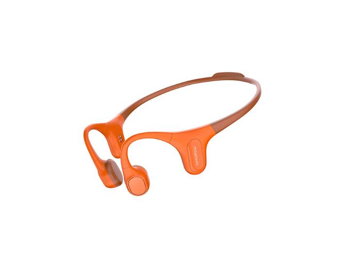 Mojawa Run Plus Casque à conduction osseuse, Étanche IP68, Oreille ouverte, Bluetooth sans fil sport avec stockage intégré 32 Go et lecteur MP3 pour course, natation, cyclisme et entraînements en salle de sport, Orange
