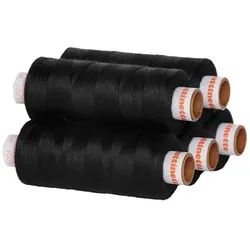 buttinette Universal-Nähgarn, Stärke: 100, 5er-Pack, schwarz