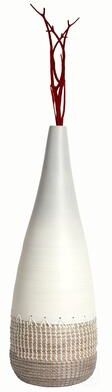Uniquewise Tall Handwoven Bamboo & Seagrass Floor Vase: Eco-Friendly Home Décor Accent - Organic Coastal Boho Chic Decoration