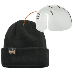 Feinstrickmütze N-Ferno 6811ZI, mit Anstoßkappe, schwarz - schwarz