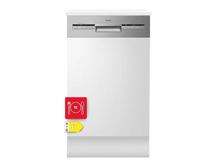 Amica Geschirrspüler 45 cm 10 Maßgedecke OpenDry EGSP 560 911 E 6 Programme, Teilintegriert, SmartTray 1/2 Besteckschublade, AquaStopp, Startzeitvorwahl, Halbbeladung, Edelstahl-Innenraum