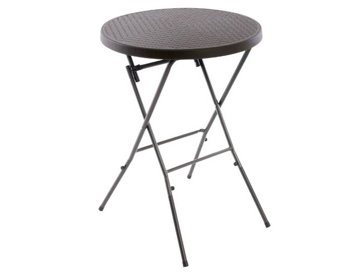 Gartentisch VCM Partytisch rund klappbar braun , braun, B:80cm T:80cm, Tische, Gartentisch