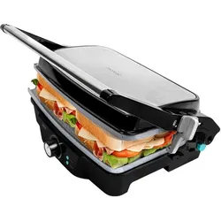 Cecotec Rock'n Grill 1500 Stone Ceramic Mix&Grill, Kontaktgrill, Schwarz, Silber