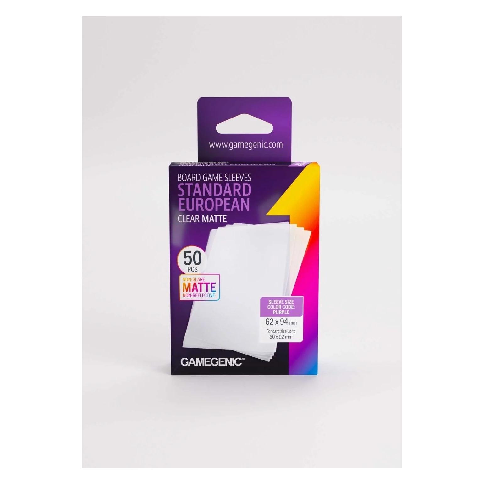 Gamegenic : Board Game Sleeves - Standard European (62x94 mm) - Clear Matte - 50 sztuk (4251715419922-4251715419922)