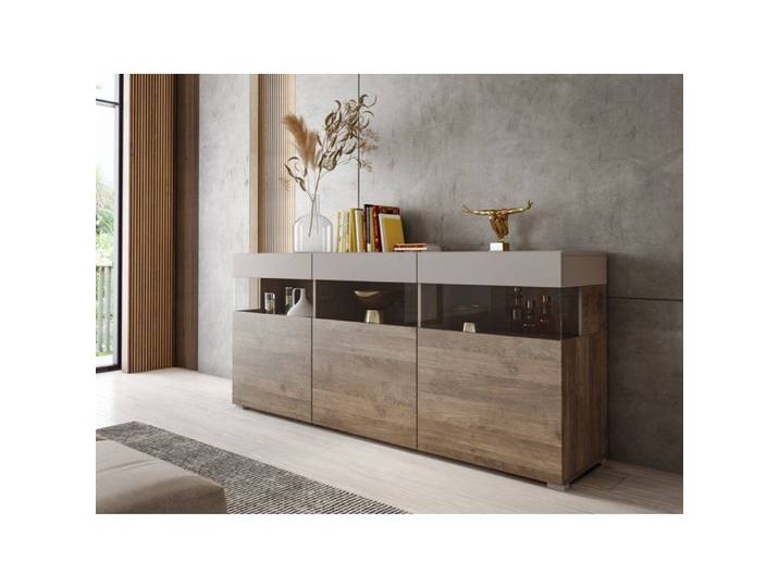Buffet Fanna Dmora en Bois Marron Noble 180x41x80h cm