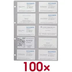 EICHNER 100er-Pack Visitenkartenhüllen für je 20 Karten, 23x30 cm