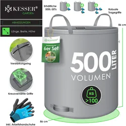 Kesser, Komposter + Gartensack, Gartensack Set Laubsack Gartenabfallsack inkl. Handschuhe (500 l)