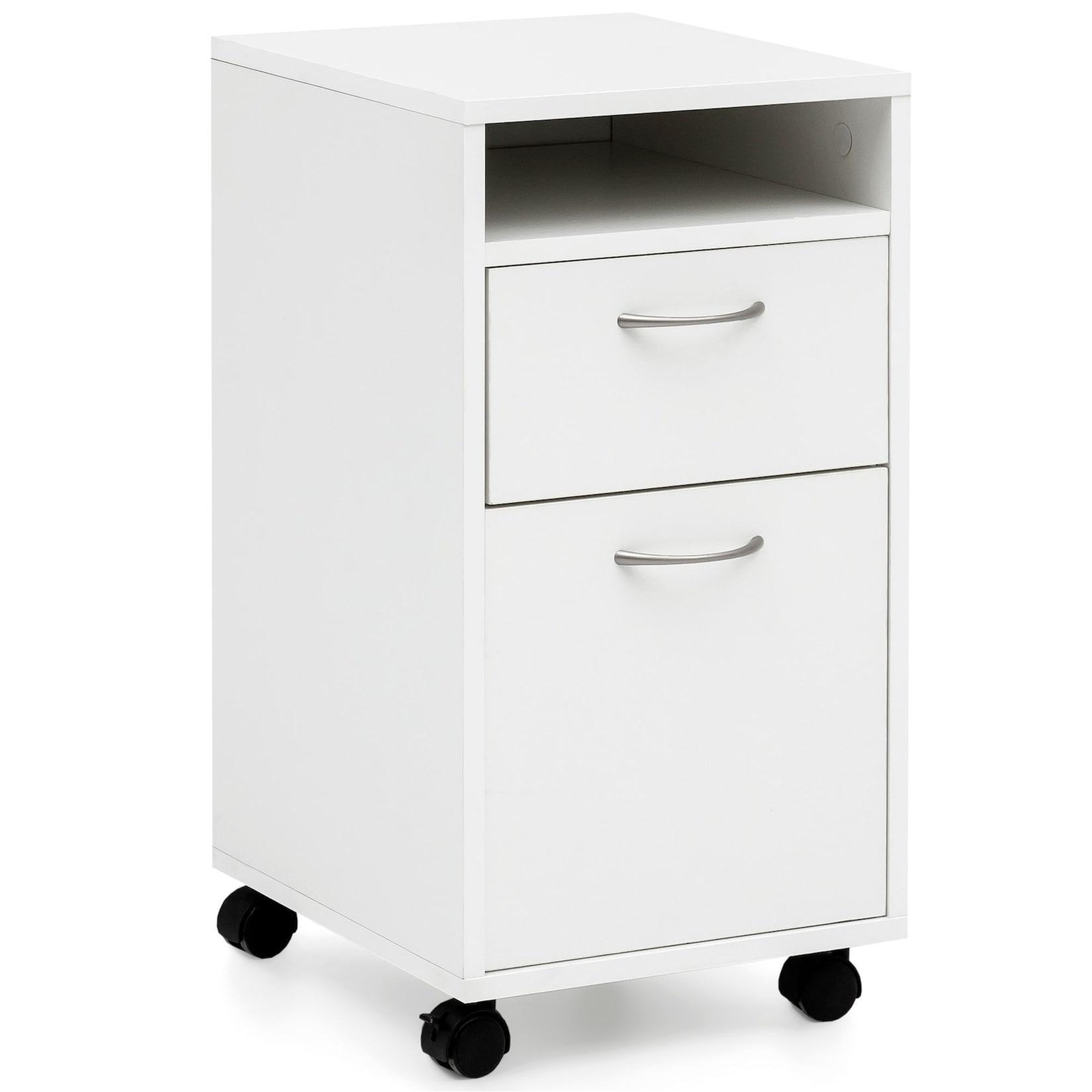 FineBuy Rollcontainer 33x63x38cm Schreibtischcontainer Rollen Bürocontainer Holz
