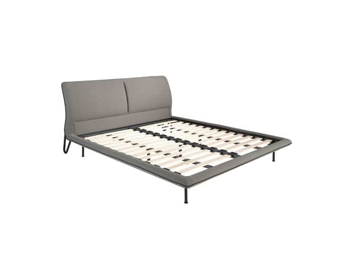Lit en tissu gris