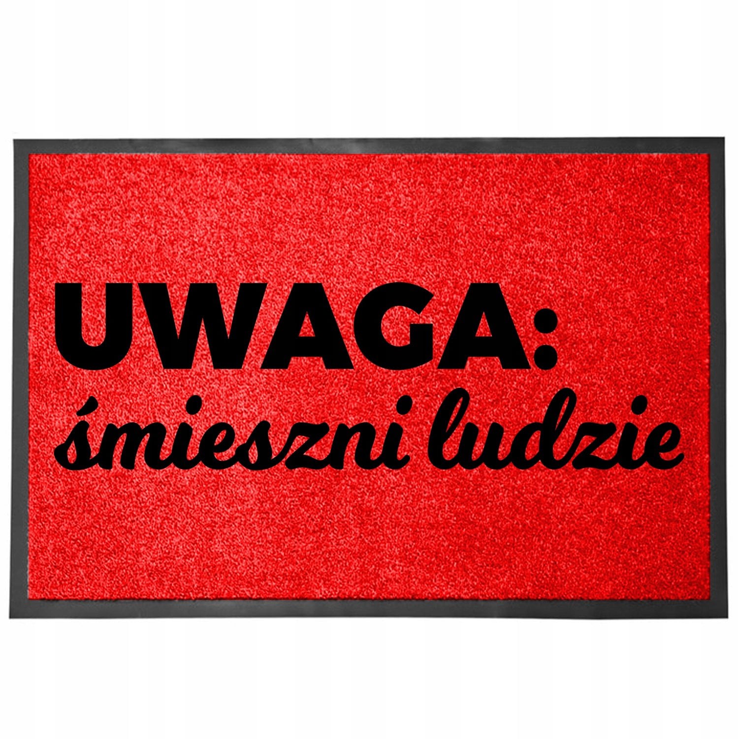 Deurmat Rood met Grappige Mensen - Antislip & Sneldrogend