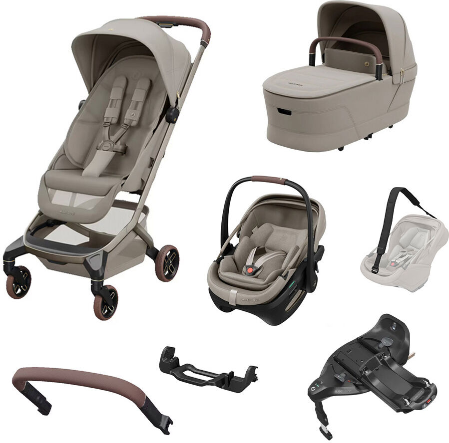 Maxi Cosi Trio Fame Cabin Sapphire Sand con Navicella e Seggiolino Auto Coral Slide Pro (PROMO con Base e accessori) (TRIO08926)