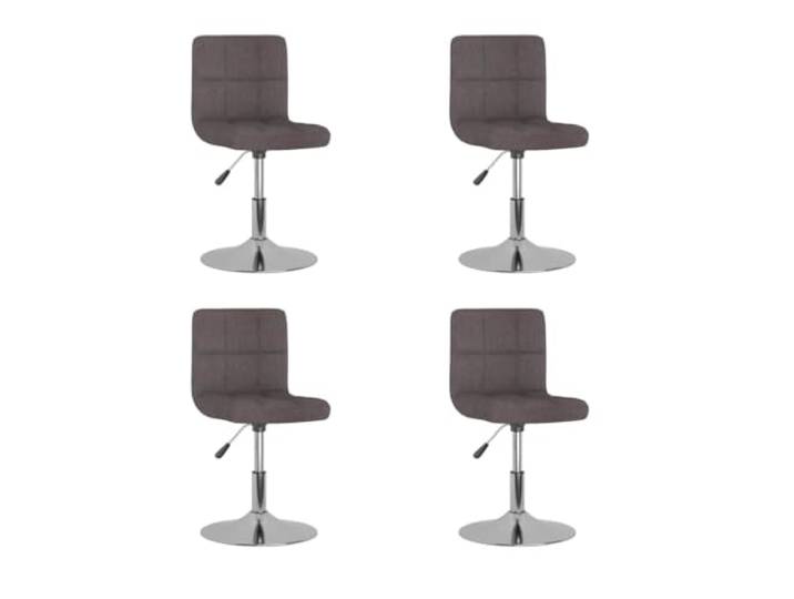 HEFZGDB Drehbare Esszimmerstühle 4 STK. mit weichem Taupe Stoffbezug, verstellbare Höhe und 360-Grad-Rotation, verchromtes Stahlgestell für Stabilität, modernes Design für Wohnraum,