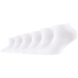 6er Pack camano Soft Baumwoll Sneakersocken Kinder 0001 - white 27-30