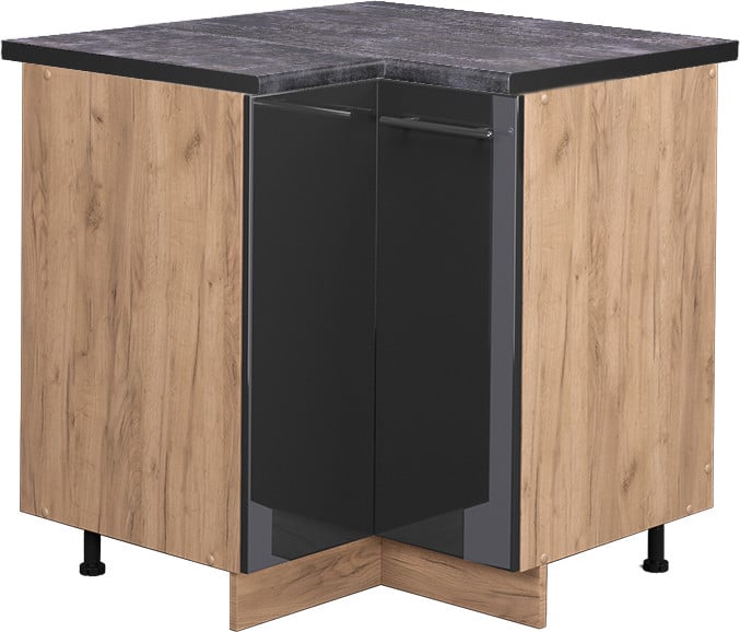Vicco Fame-Line Hoekkast Antraciet Hoogglans Model 46924