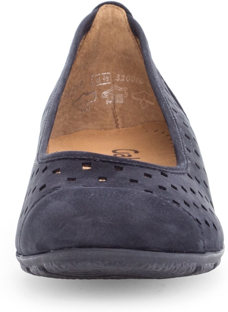 Ballerina GABOR, Damen, Gr. 39, Textil, blau (nachtblau), Nubukleder, Schuhe Ballerina, Slipper, Businessschuh, Halbschuh mit Hovercraft Luftkammerlaufsohle nachtblau 39, Textil