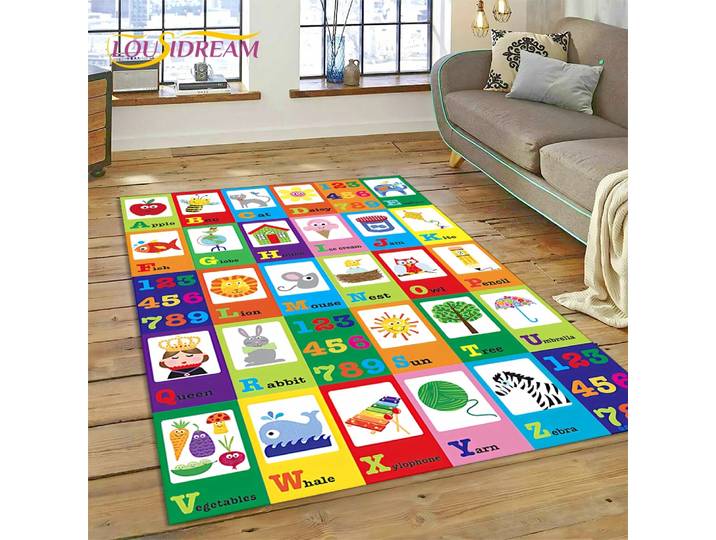 ABC Alphabet enfants rampant éducation précoce dessin animé enfants salle de jeux tapis, tapis pour salon chambre canapé, tapis antidérapant