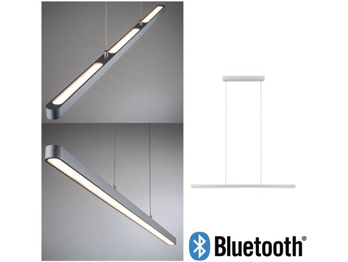 PAULMANN LED Pendelleuchte Lento , grau (chromfarben), 1, H: 2,5cm, 1 Stk., Leuchten, LED Pendelleuchte