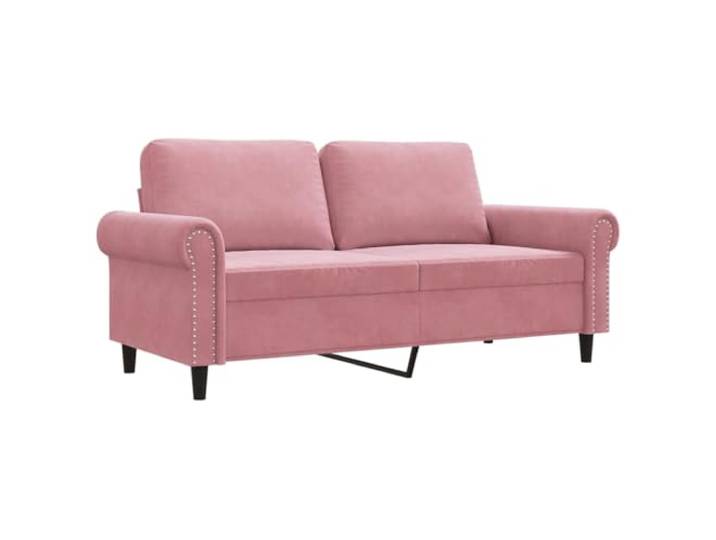 TEKGHUT 2-Sitzer-Sofa Rosa 140 cm Samt Metallgestell,Samt Polster,max 110 kg pro Sitzplatz,Armlehnen,Rückenkissen,modernes Design