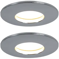 2er Set LED Einbau Leuchten Decken Spots Strahler Wohn Zimmer Bad Chrom Lampen