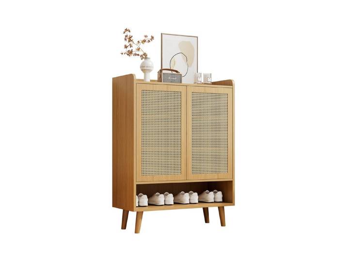 Merax Sideboard mit Rattantüren, Highboard,Kommode,Anrichte Landhaus,Höhe:105,2cm