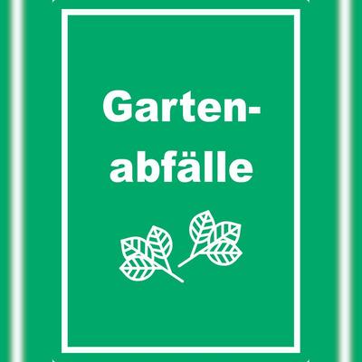 HB-Druck Gartenabfälle Mülltrennung Aufkleber Text Symbol Blätter Garten A8 (52x74mm)