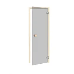 Saunatür Classic - Espe / Glas Grau / 70 x 190