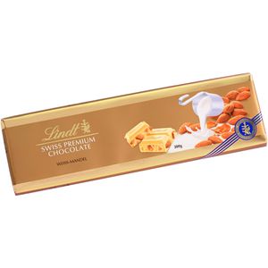 Lindt Tafelschokolade weiße Mandel, Großtafel, 300 g
