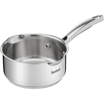 Kasserolle TEFAL "Duetto+ G71928", grau (edelstahl), B:18cm H:10,2cm L:32,5cm Ø:16cm, Töpfe, Kasserolle, hochwertiger Edelstahl, hochglanzpoliert, langlebig, 16 cm