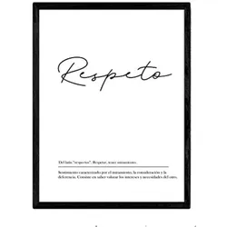POSTER Wortkunst Respekt Nordisch A4 Schwarzer Rahmen